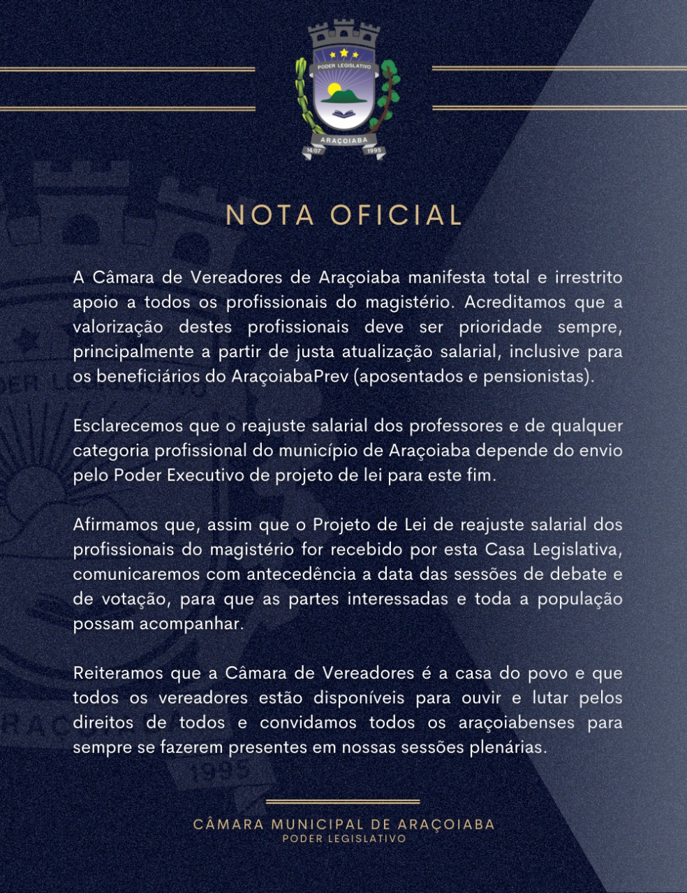 Nota Oficial